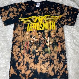 Custom Bleach Dyed Aerosmith Tour Tee Unisex S 🎸